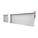 Puerta de Garage de alta calidad, Color blanco 12X8 pies, AISLADA, Estilo Americana , CUADRO CORTO.